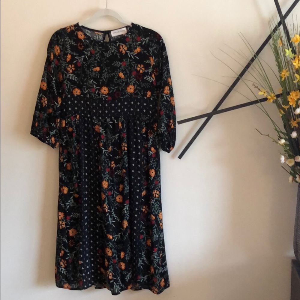 Citrus & Lemon Midi Dress NWOT